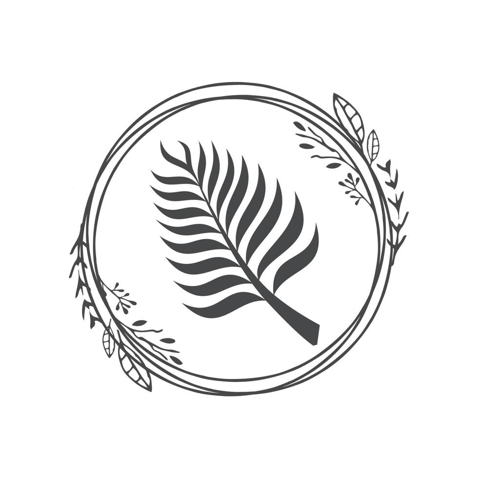flower and leaf decorative ornament vector