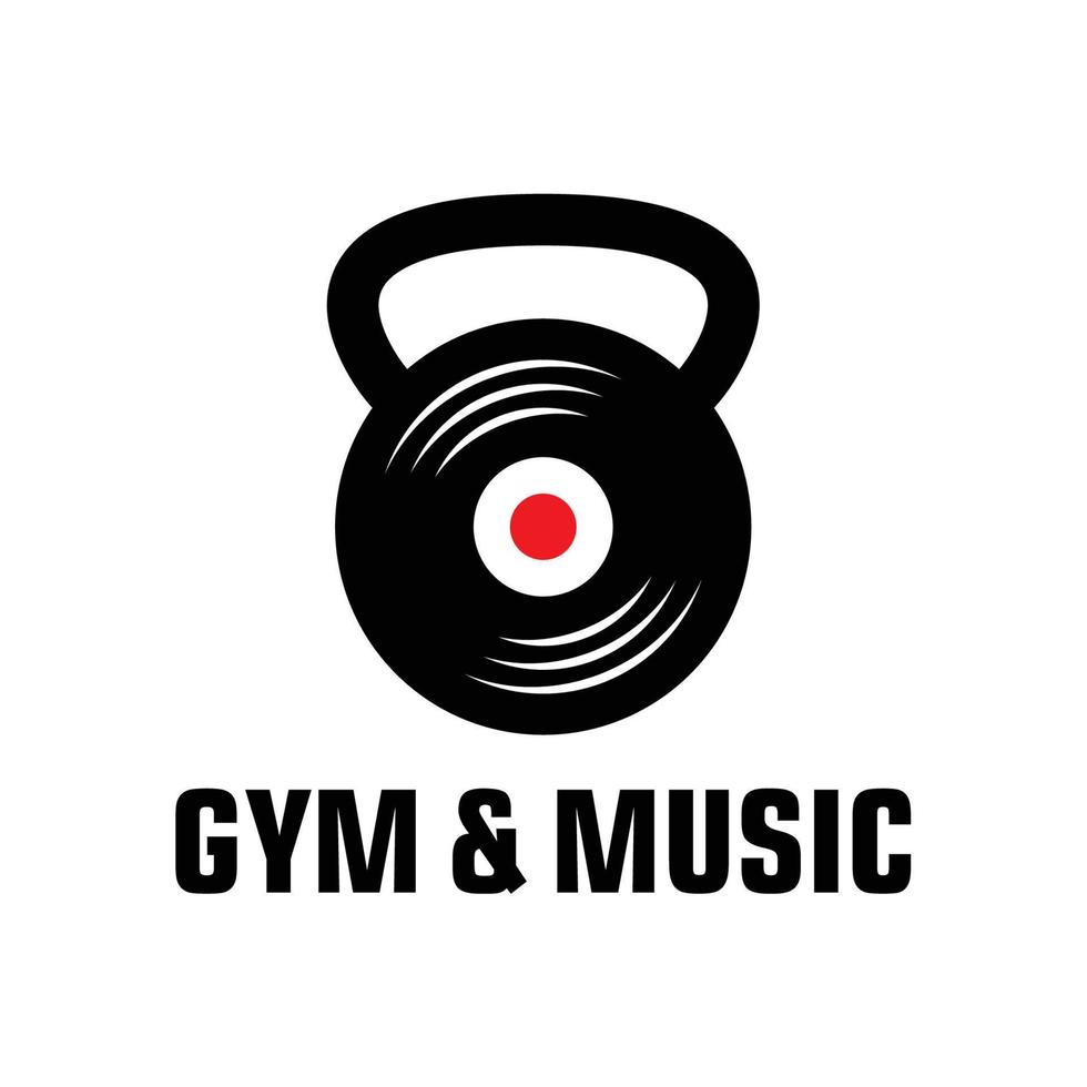 GYM and Music logo concept. KettleBell and music gym templates vector