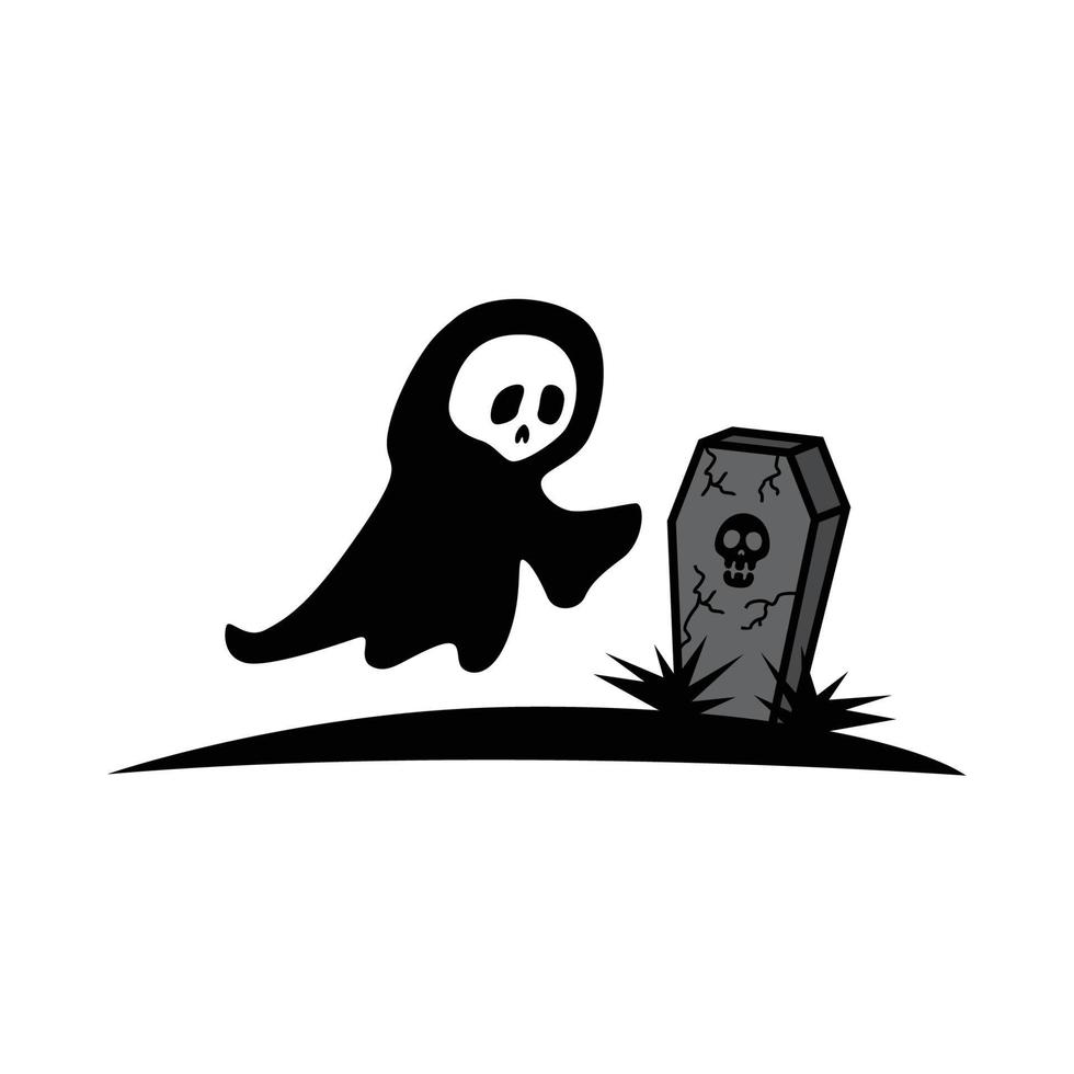 Dead Reaper logo. Skull reaper vector