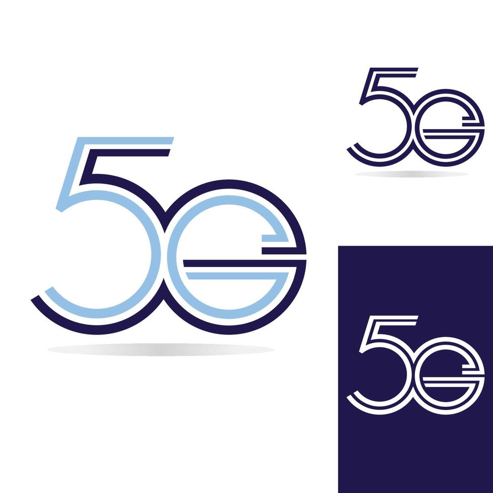 5G network logo. Logo network 5G connection. Number 5 and G letter. vector