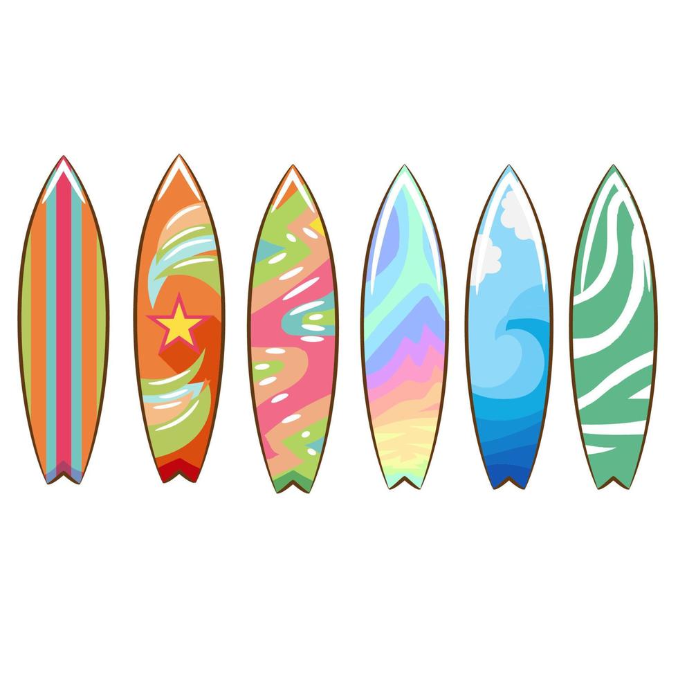 tabla de surf vector set colección diseño gráfico