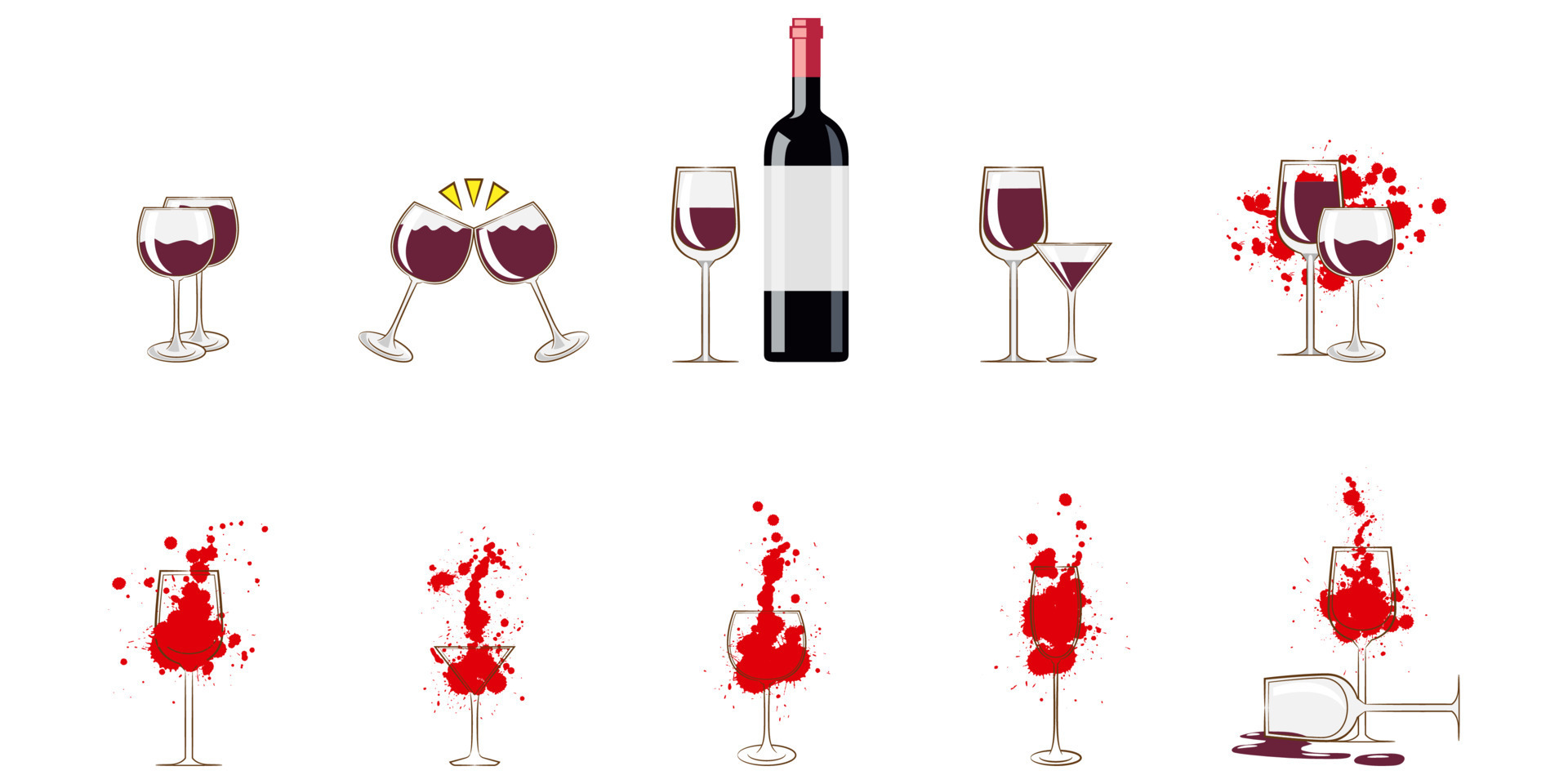 Wine glass vector set collection graphic design 8554137 Vector Art at