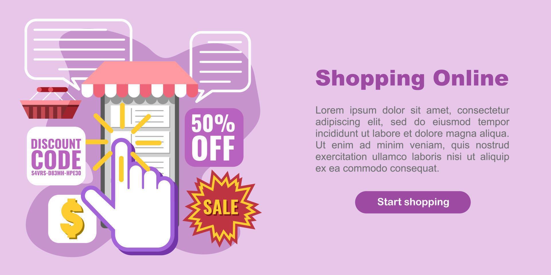 Shopping online graphic design vector