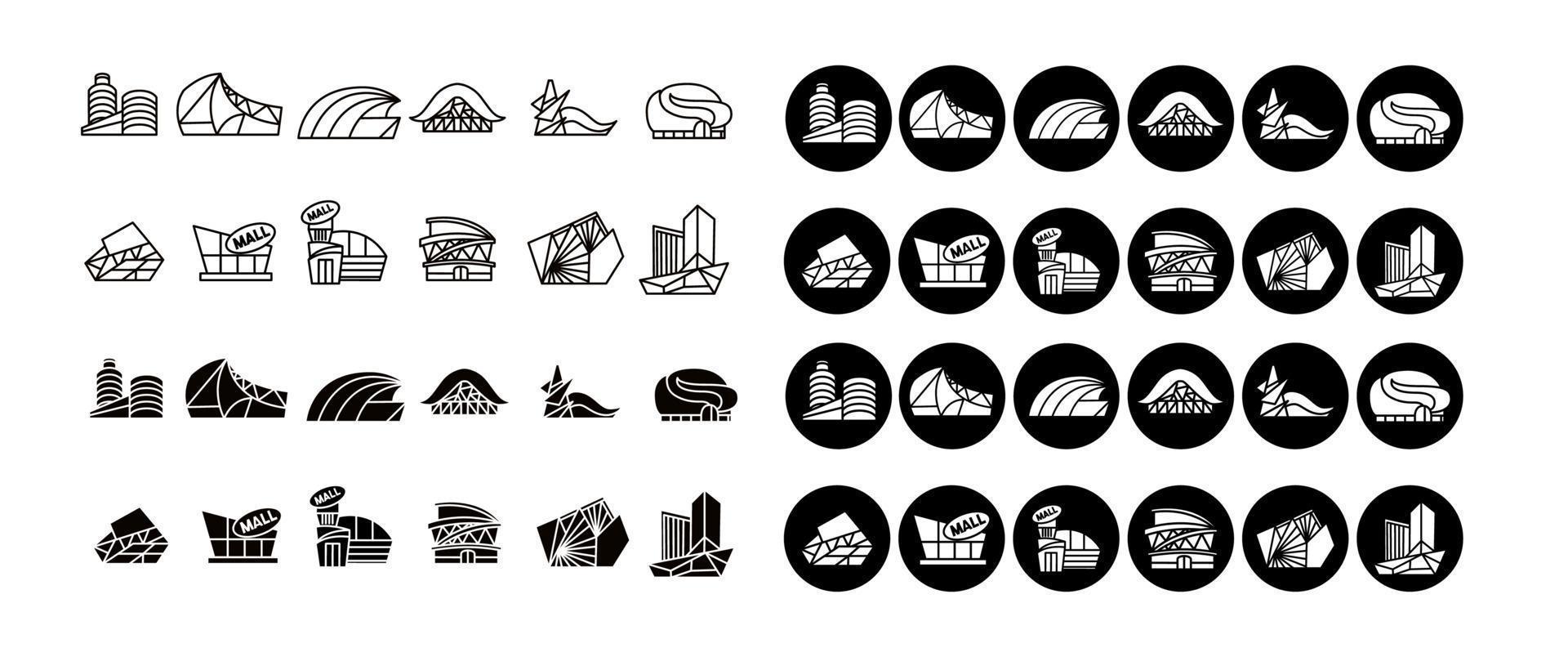 Shopping Mall icon vector set collection graphic design