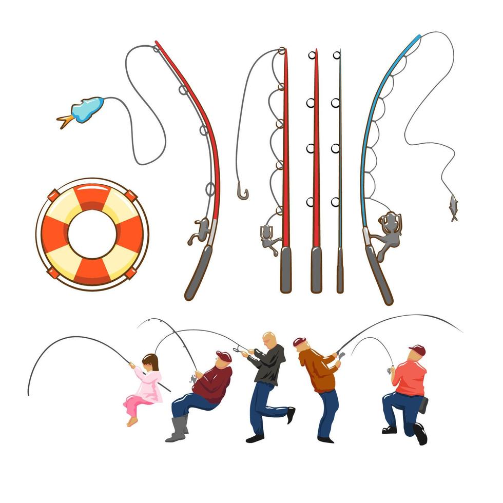 Fishing vector set collection graphic clipart design