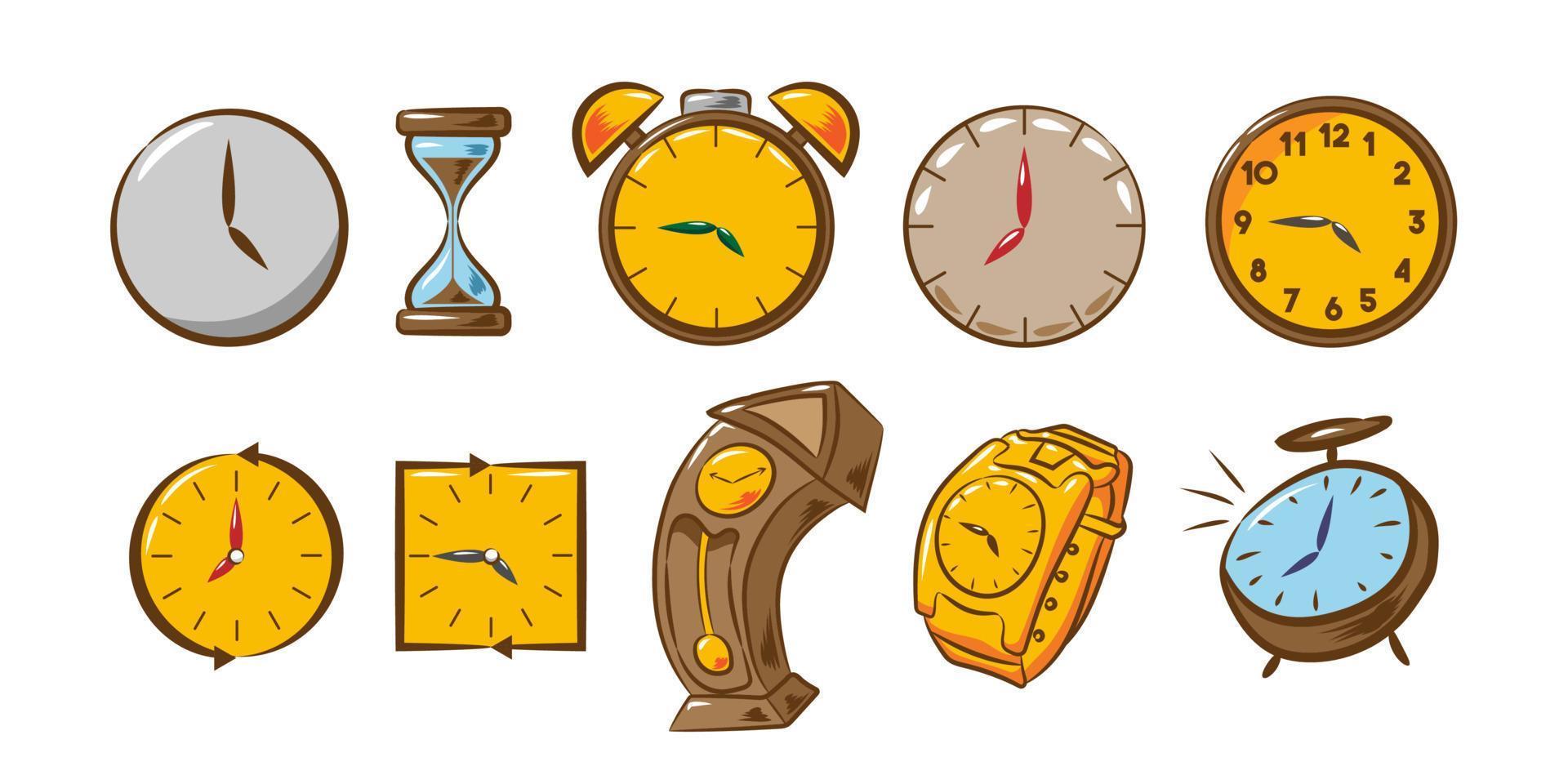 Clock vector set collection graphic design