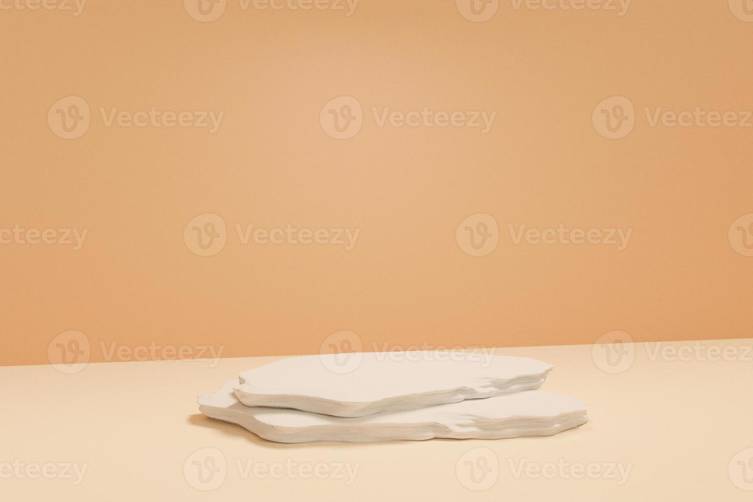 3D rendering scene with podium and abstract background. podium for cosmetic product presentation. photo