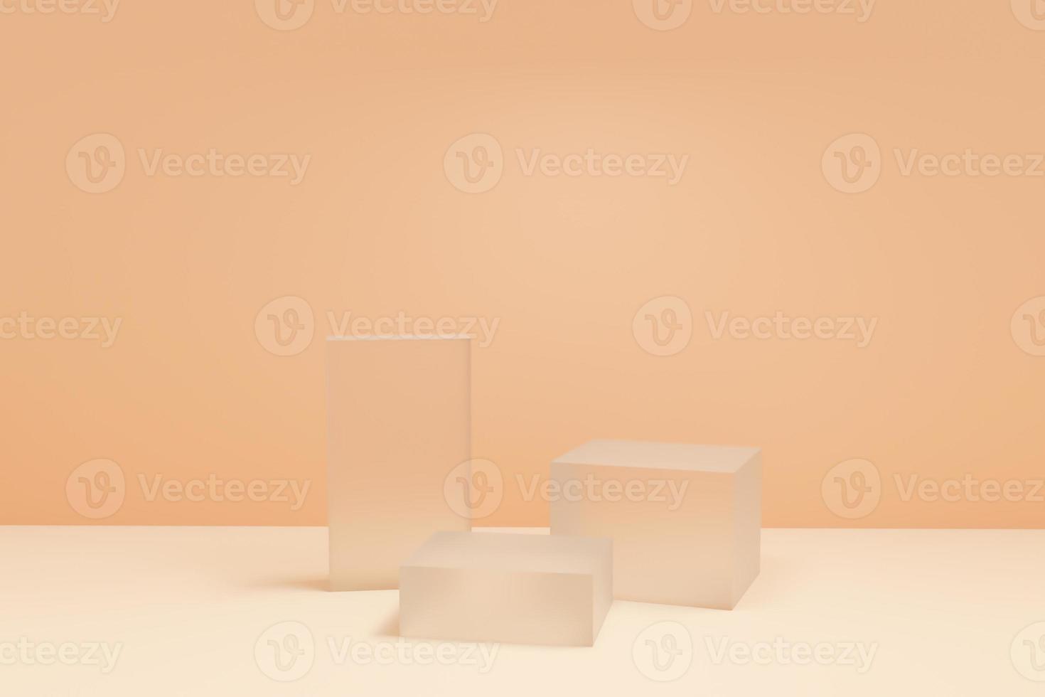 3D rendering scene with podium and abstract background. podium for cosmetic product presentation. photo