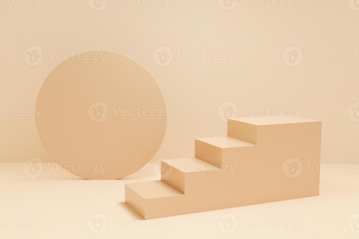 3D rendering scene with podium and abstract background. podium for cosmetic product presentation. photo