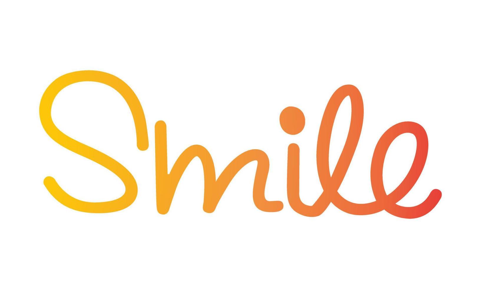 Smile gradient Typography vector illustration isolated on white background