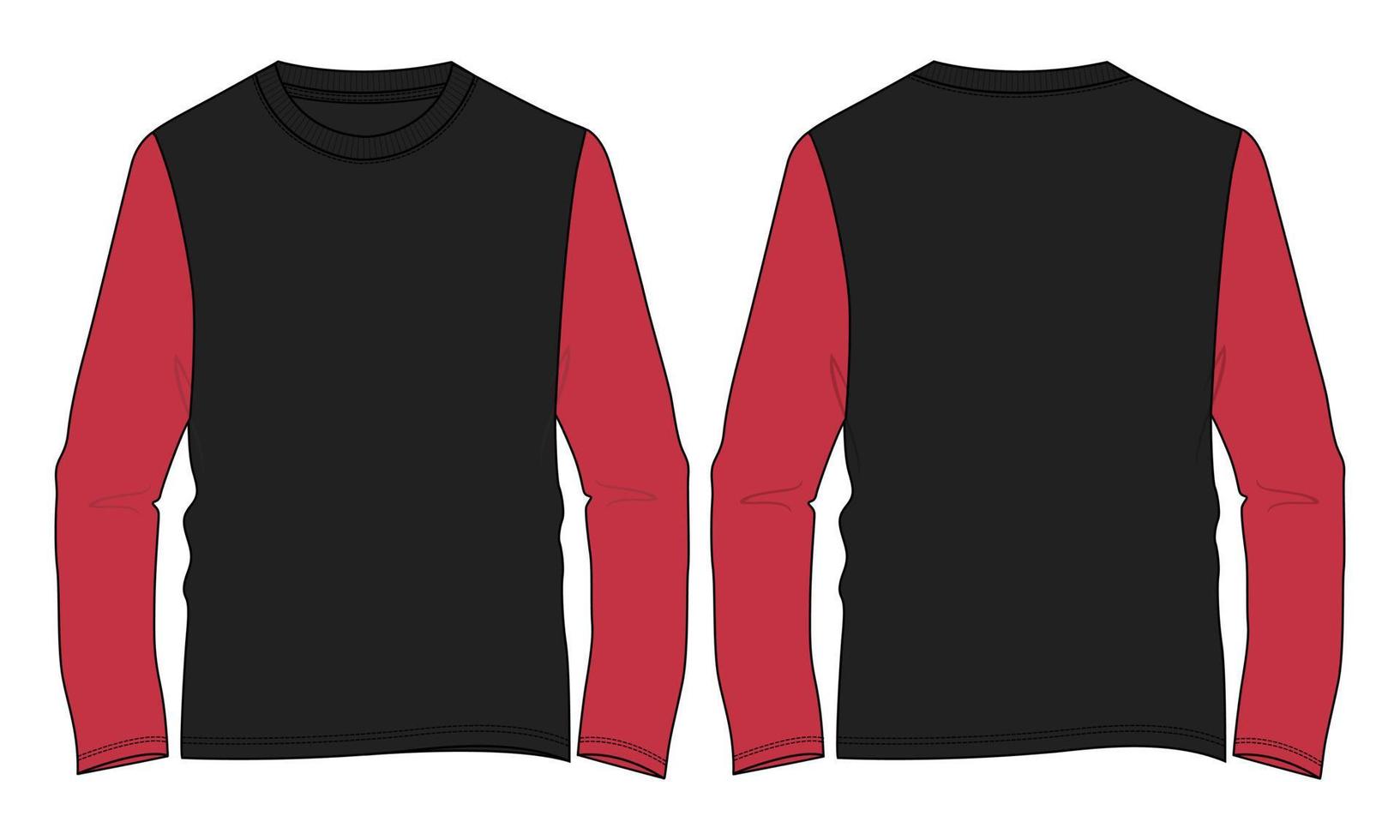 Two tone Color Long sleeve t shirt vector illustration template