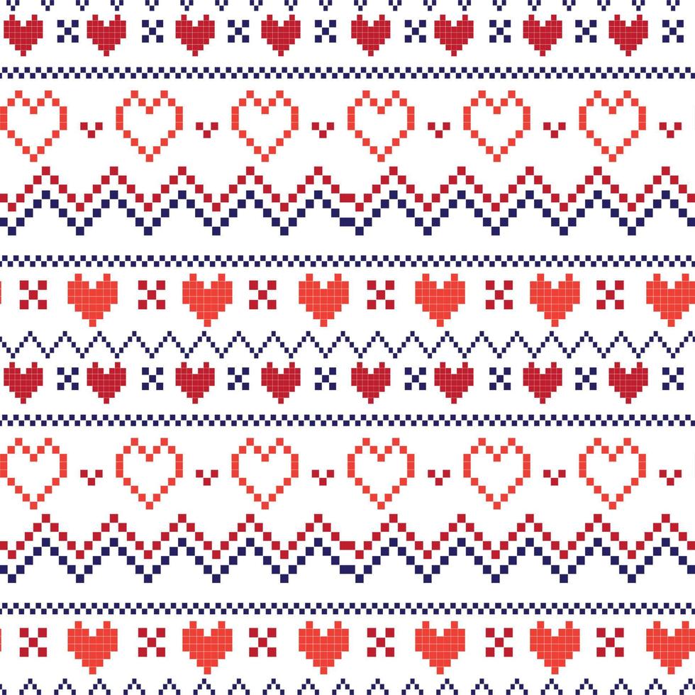 Christmas fair isle seamless Vector pattern for background, fabric and others isolated on white background.