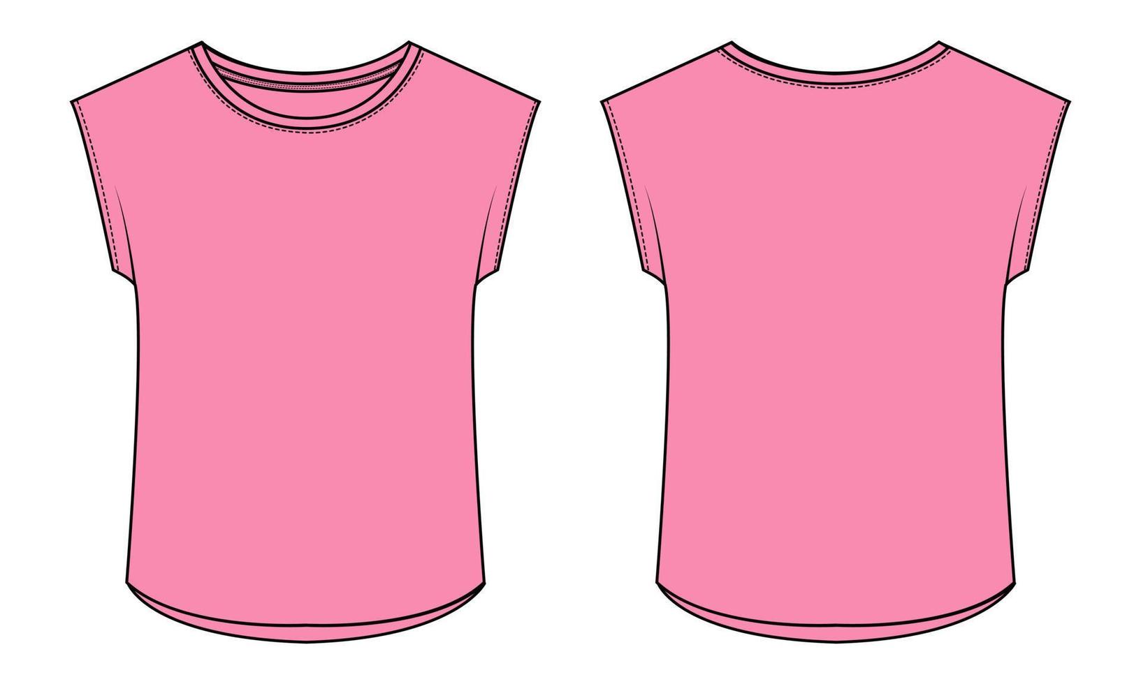 camiseta tops ilustración vectorial plantilla de color púrpura para damas vector