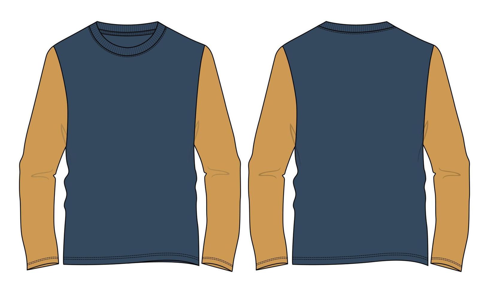 Two tone Color Long sleeve t shirt vector illustration template