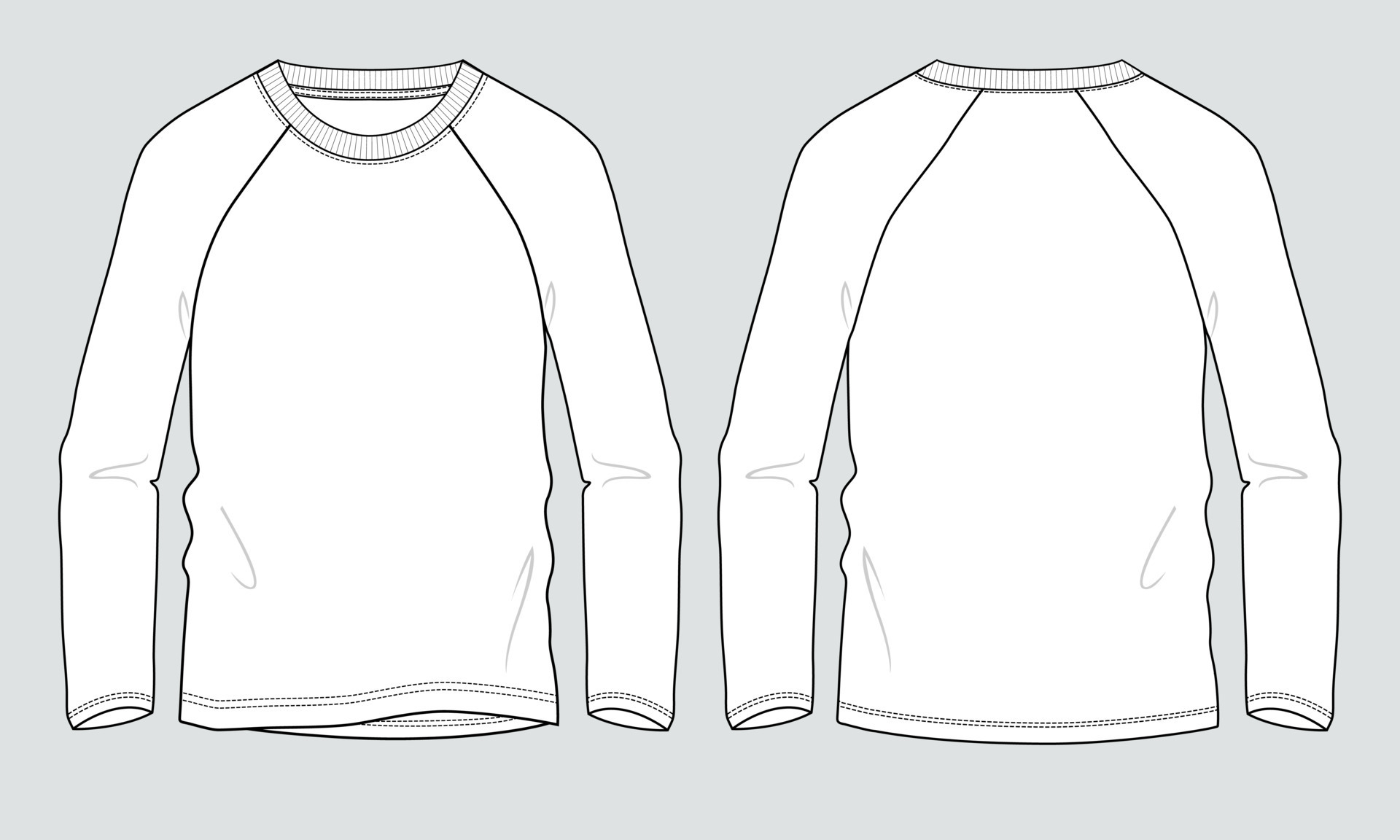 Buy Raglan Long Sleeve Tshirt Fashion Flat Sketch Fashion Online in India   Etsy