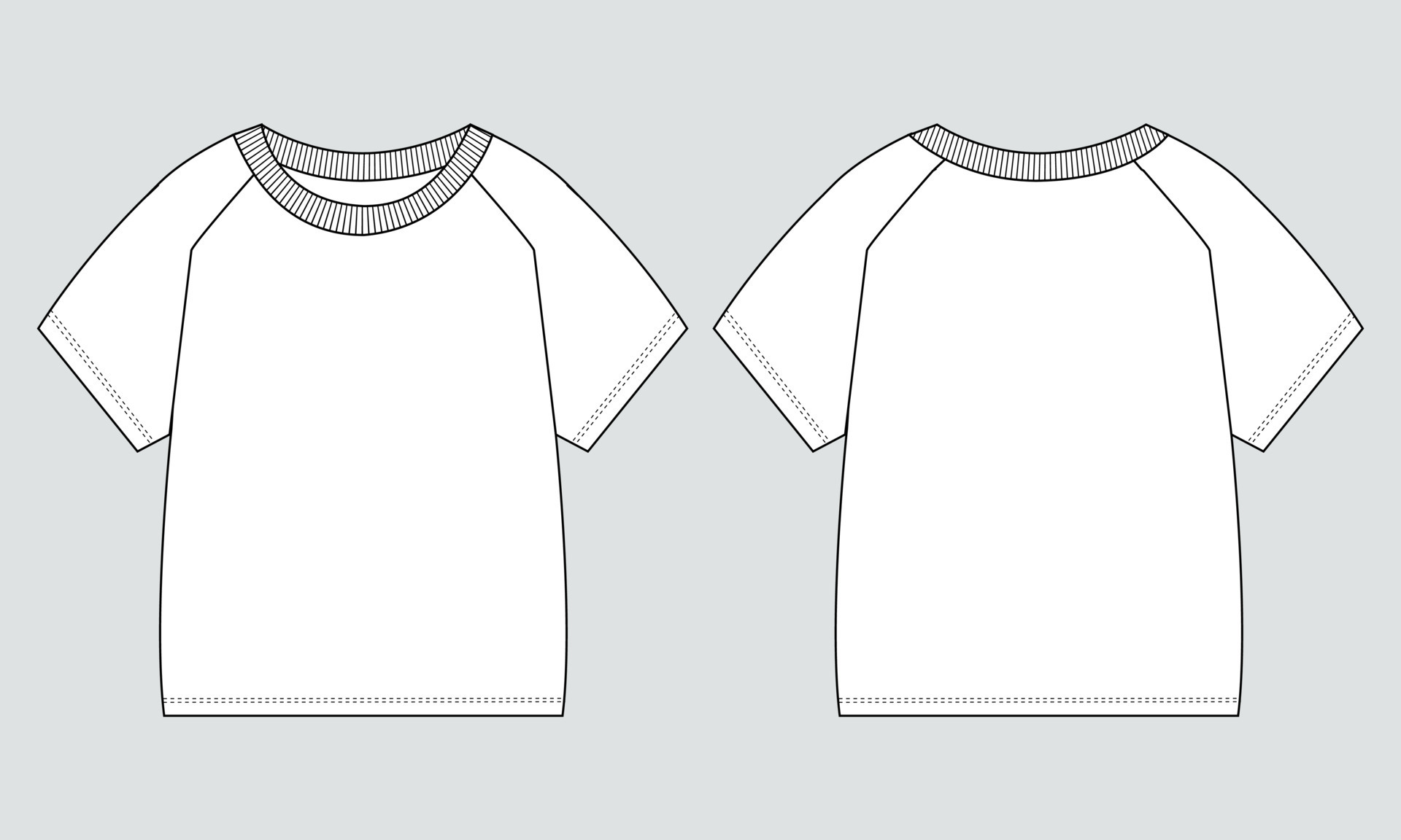 Tee fashion flat sketch template Fashion flat sketch template  CanStock