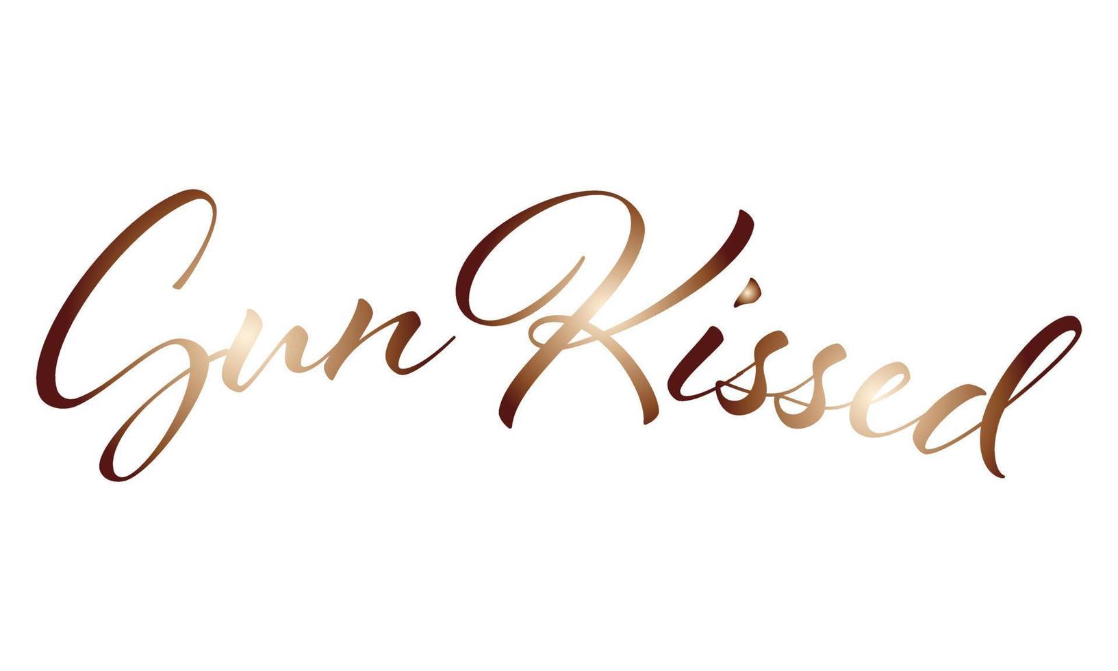 Sun kissed Typography vector illustration isolated on white background