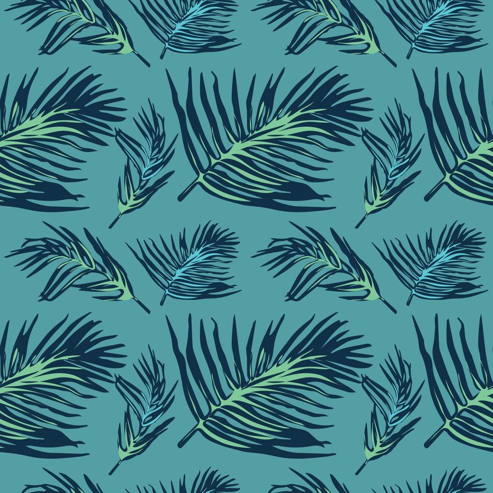 Tropical Leaves seamless vector pattern background