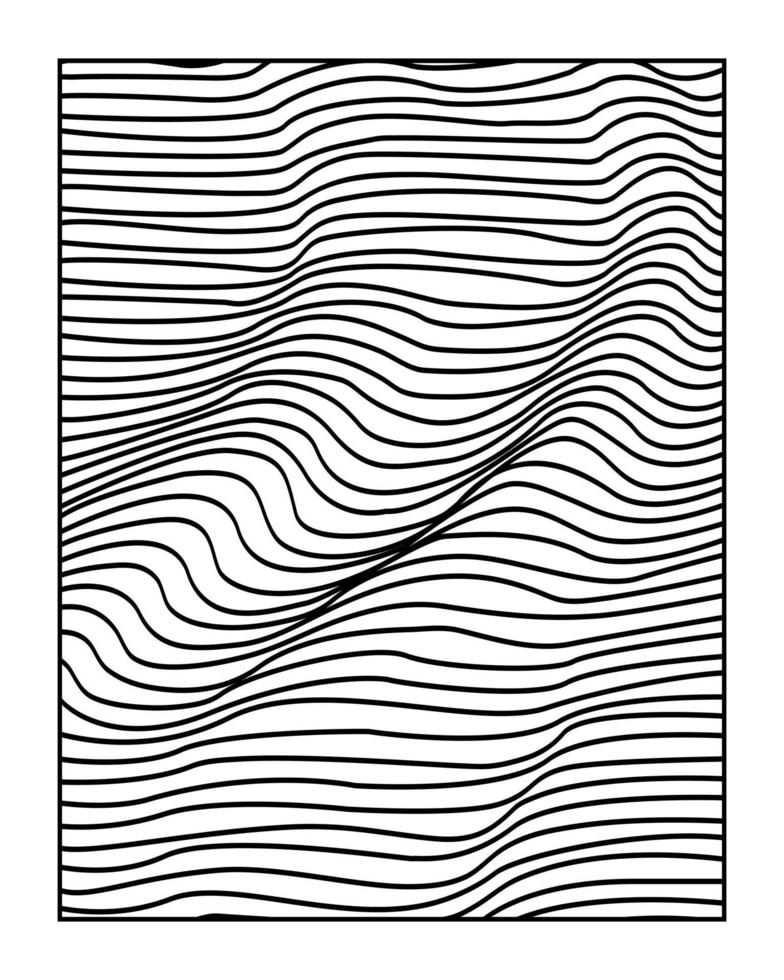 Abstract Wave line art drawing vector illustration isolated on white background.