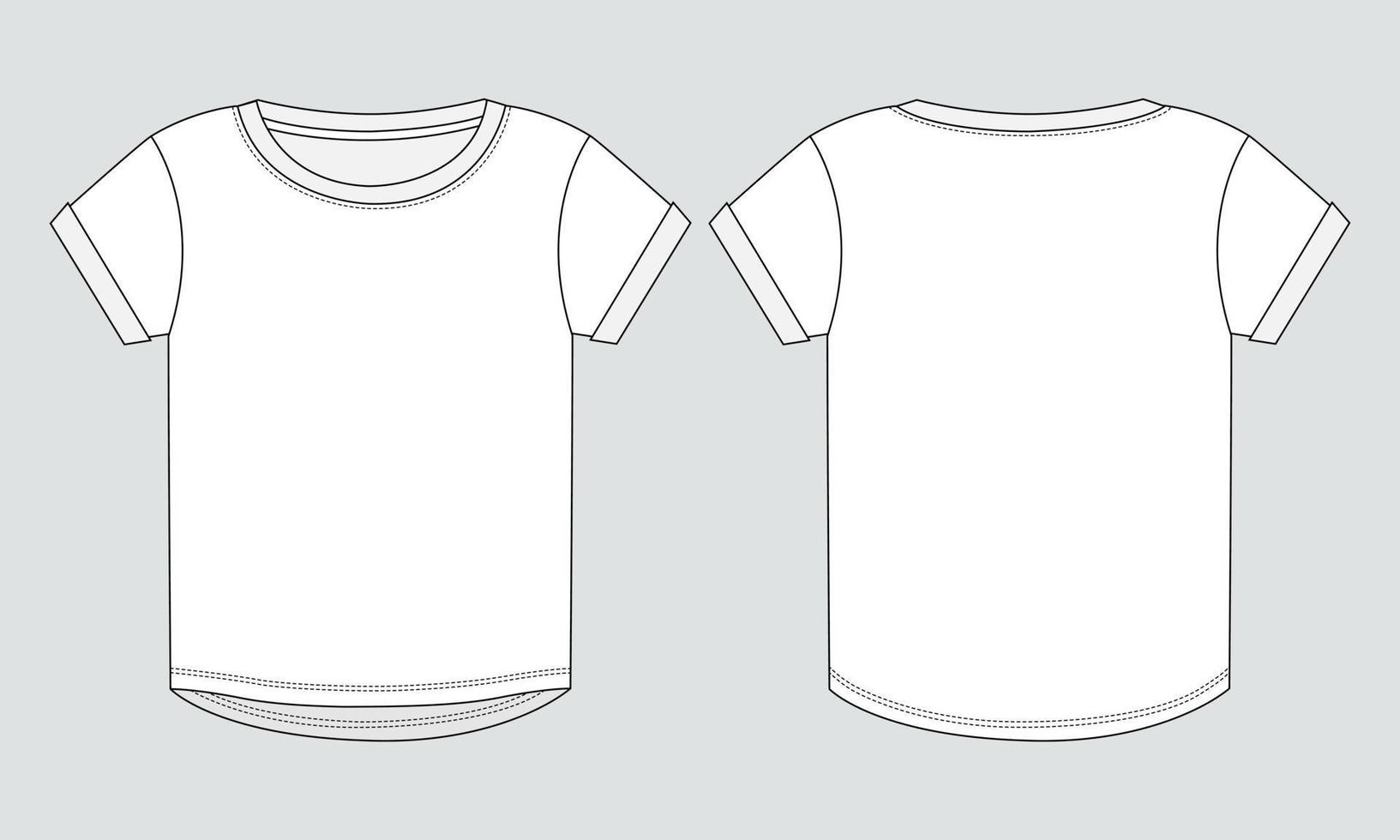 camiseta de manga corta tops plantilla de ilustración vectorial para damas vector