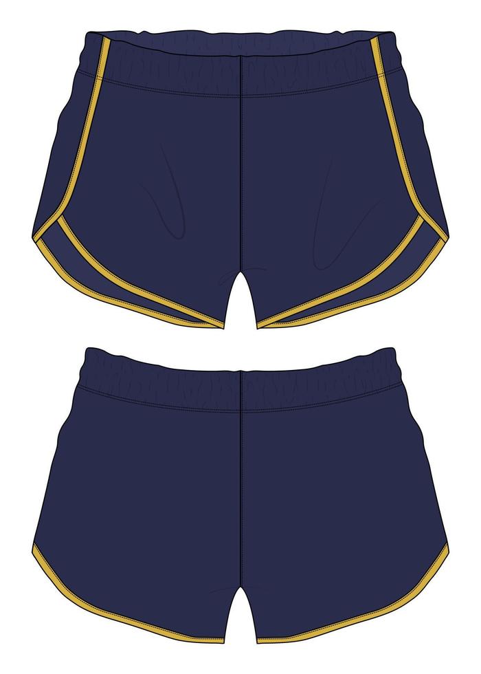 pantalones cortos plantilla de ilustración de vector de boceto plano de moda técnica general para niños