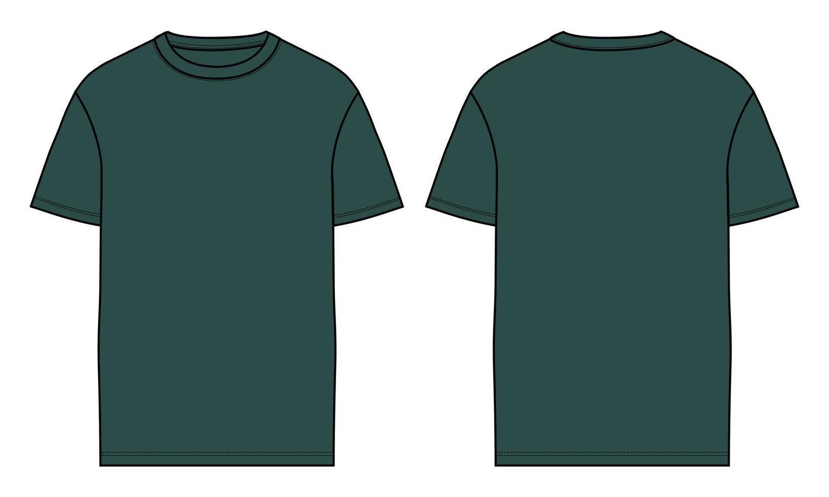 camiseta de manga corta ilustración vectorial plantilla de color verde vector