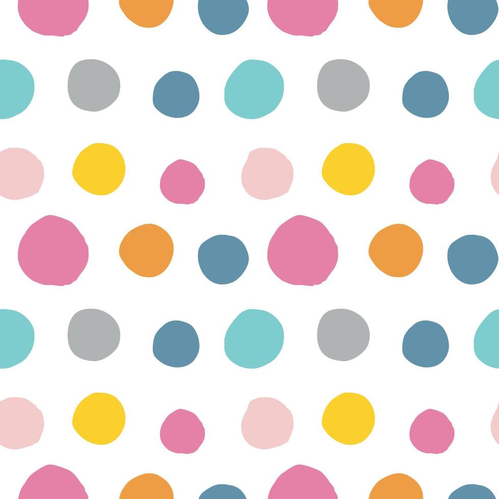 Abstract round polygonal stone texture multicolor dotted seamless vector pattern for background, fabric, Wrapping paper and others isolated on white background.