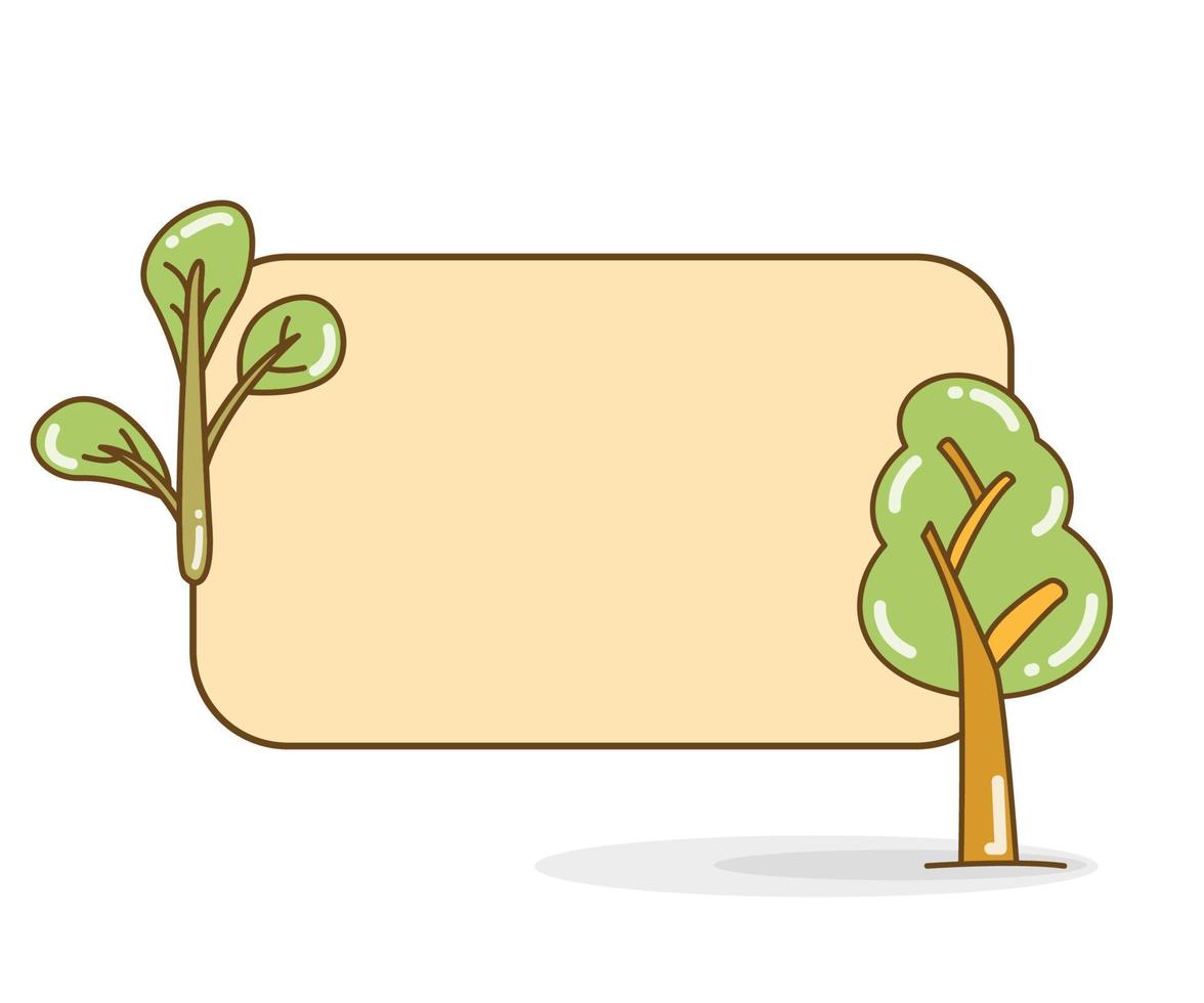icono de árbol con ilustración de vector de nota en blanco