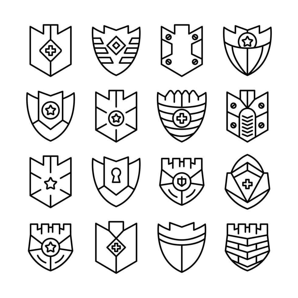 shield badge icons illustration vector