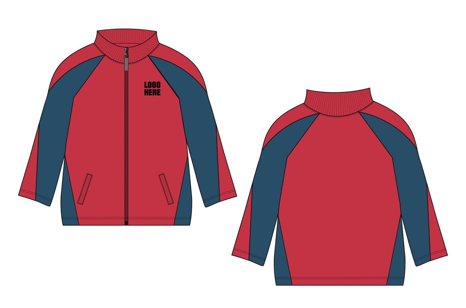 Long sleeve jacket vector illustration template