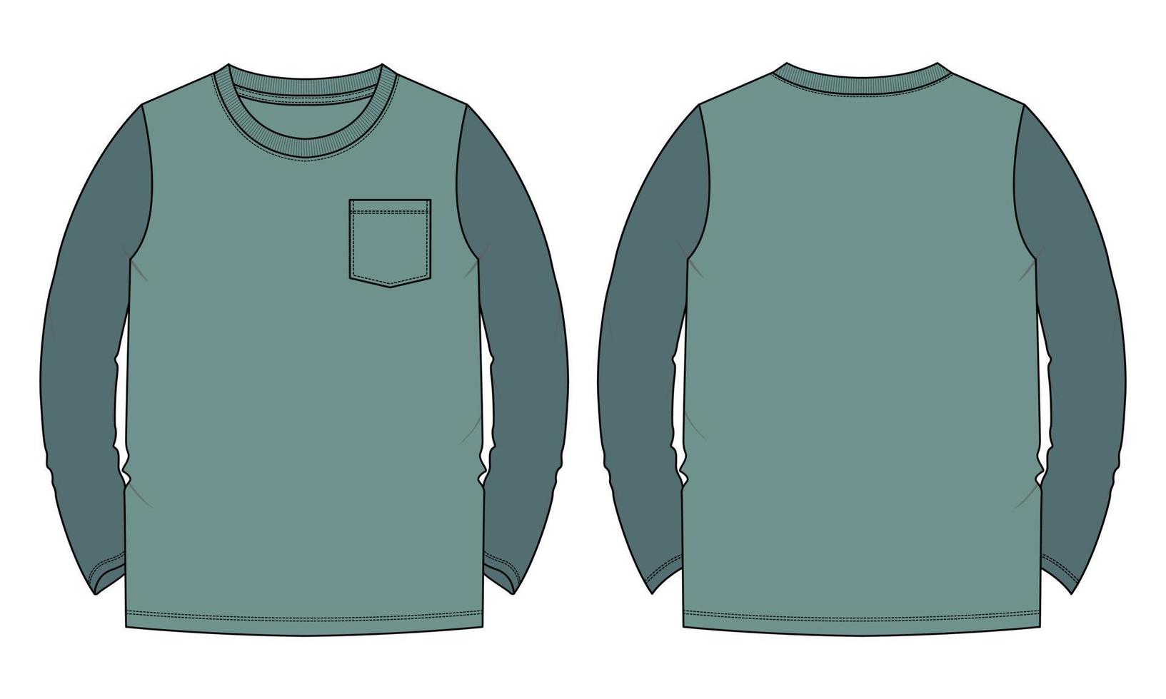 Two tone Color Long sleeve t shirt vector illustration template