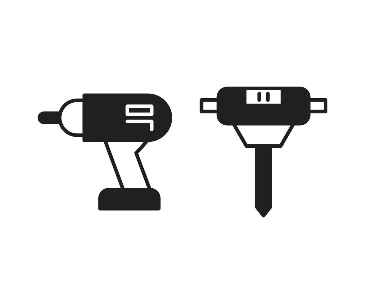 drill tool icons vector