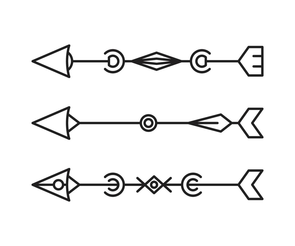 tribal arrows line art illustration vector