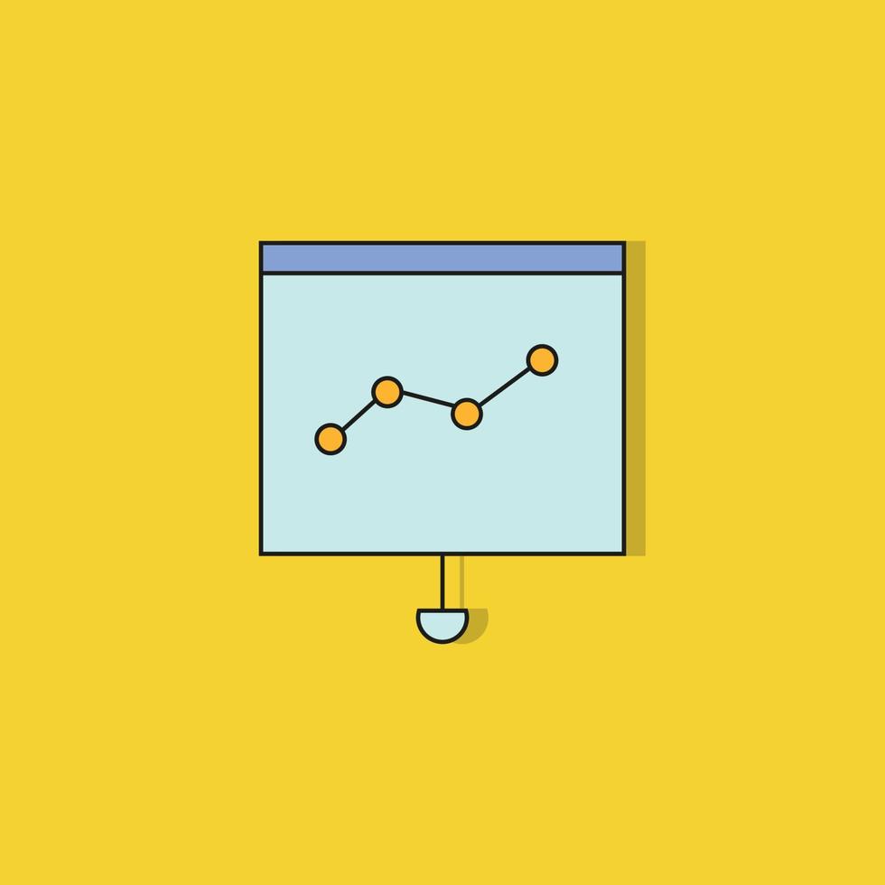 graph icon on yellow background vector