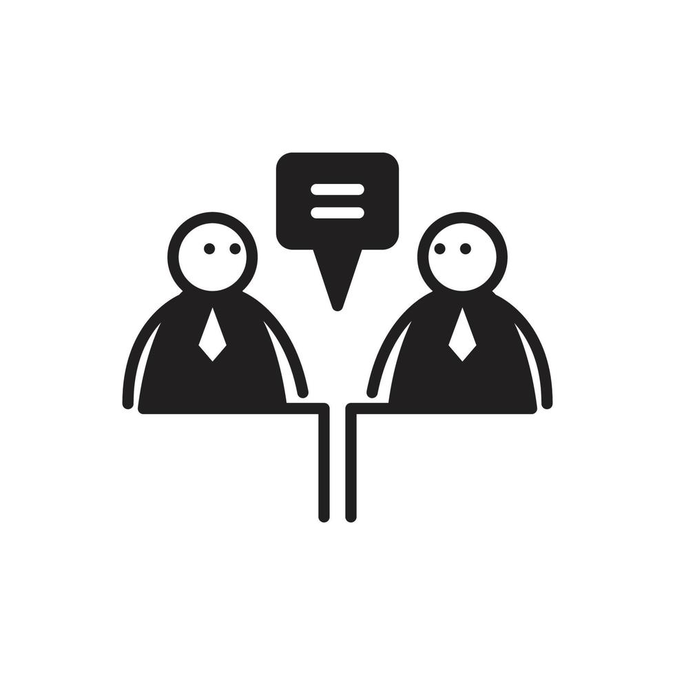 businessman meeting stick figure illustration vector