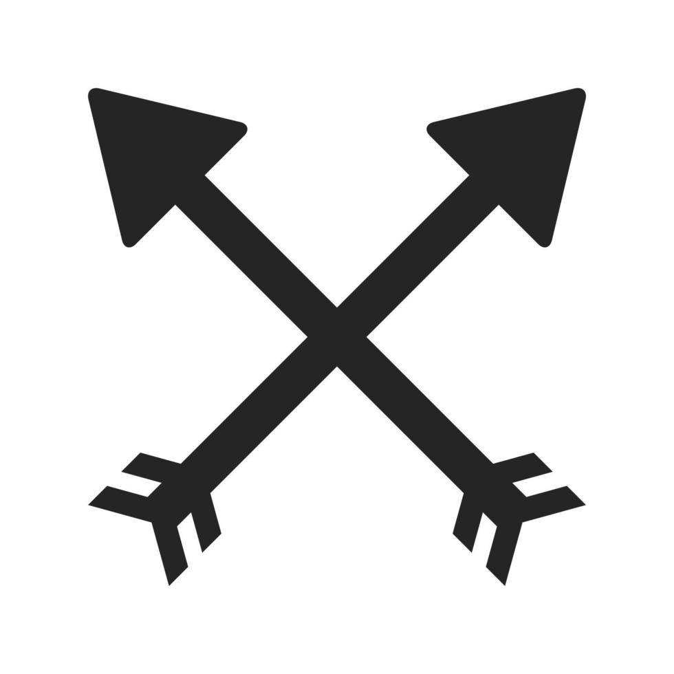 crossed tribal arrows symbol vector