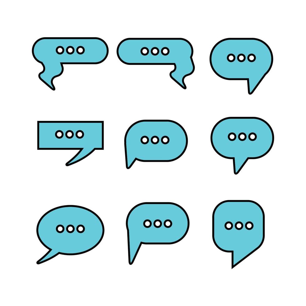 Ilustración de vector de burbujas de mensaje y discurso azul