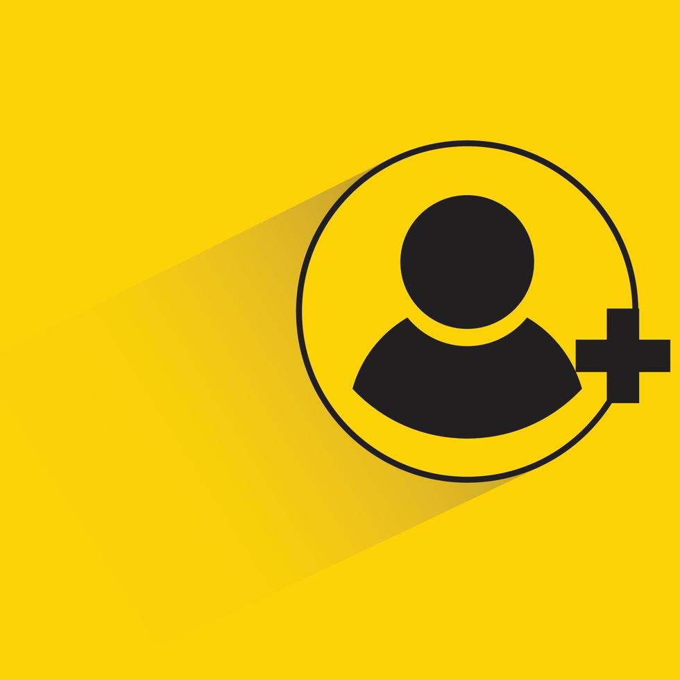 user and add icon yellow background vector