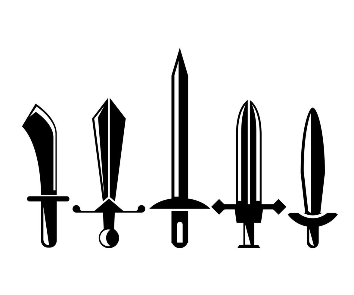 knight swords icons vector