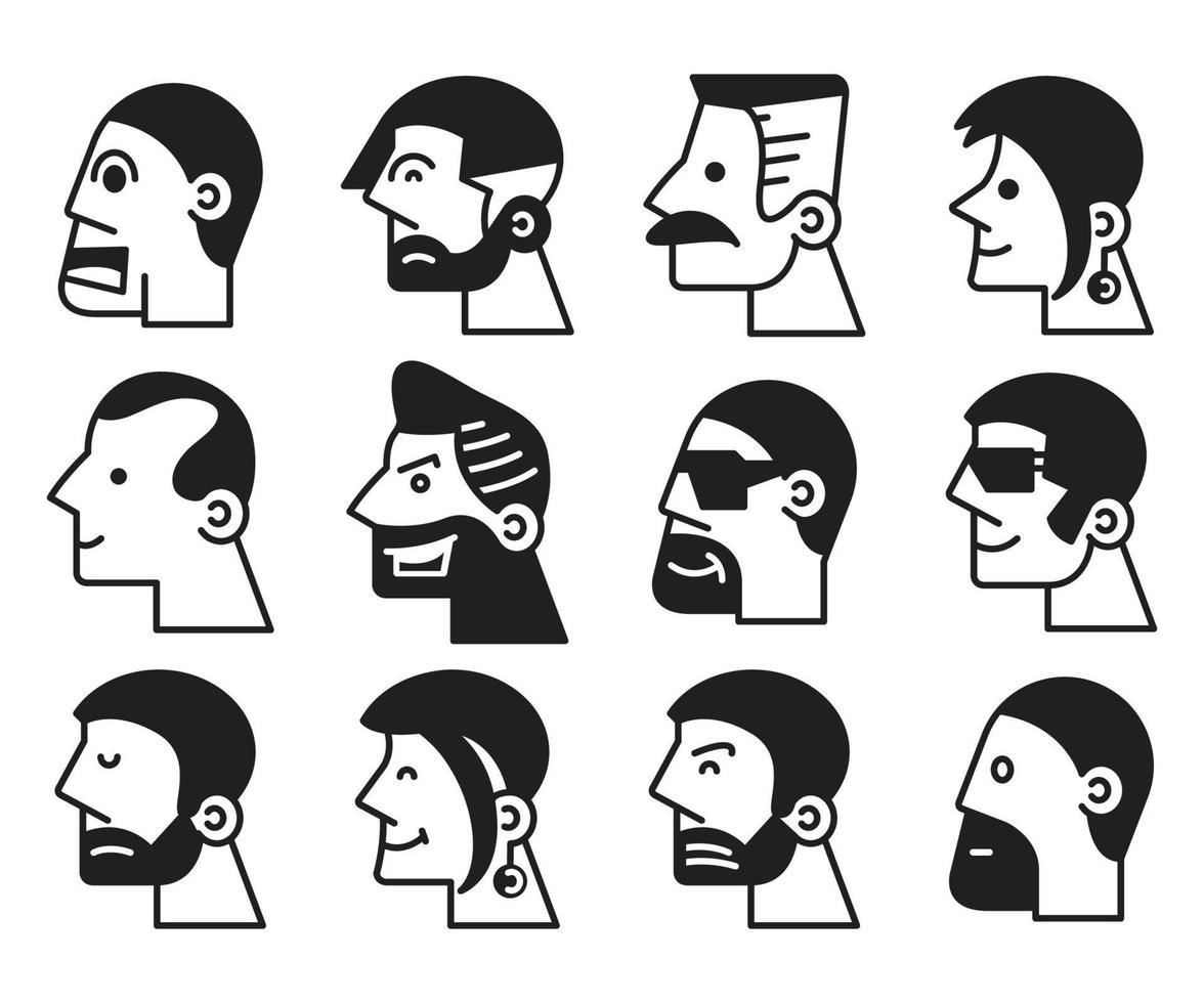 ilustración de avatares masculinos y femeninos vector