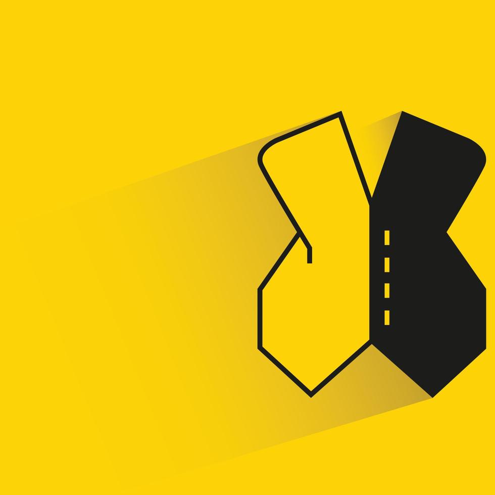 fashion vest with shadow on yellow background vector