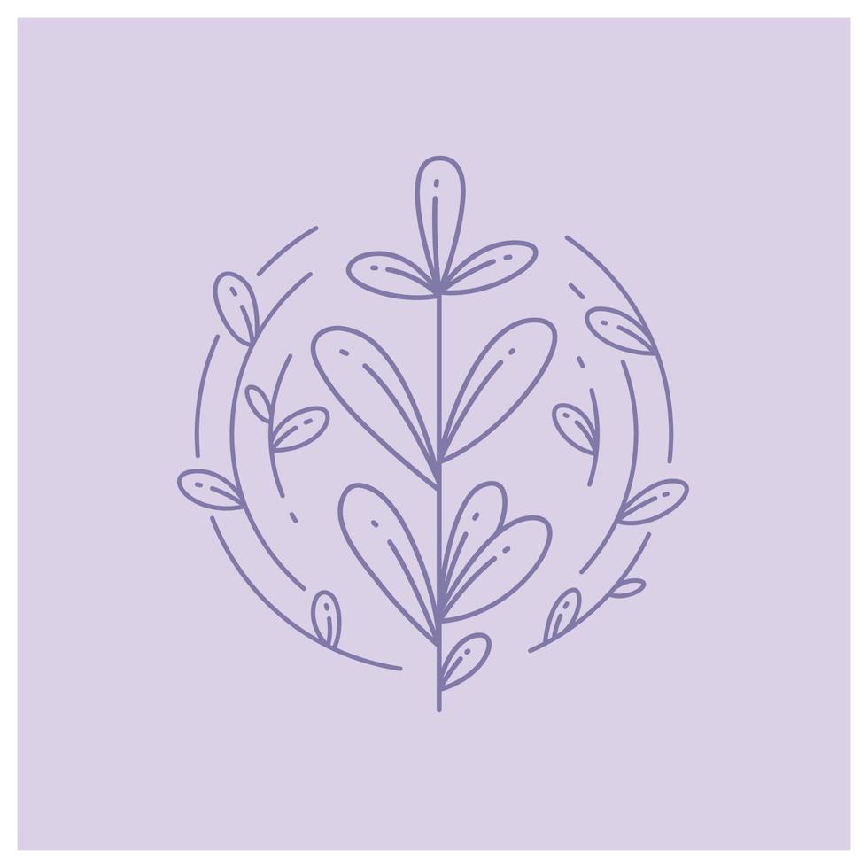 floral wreath for card decoration purple illustration vector