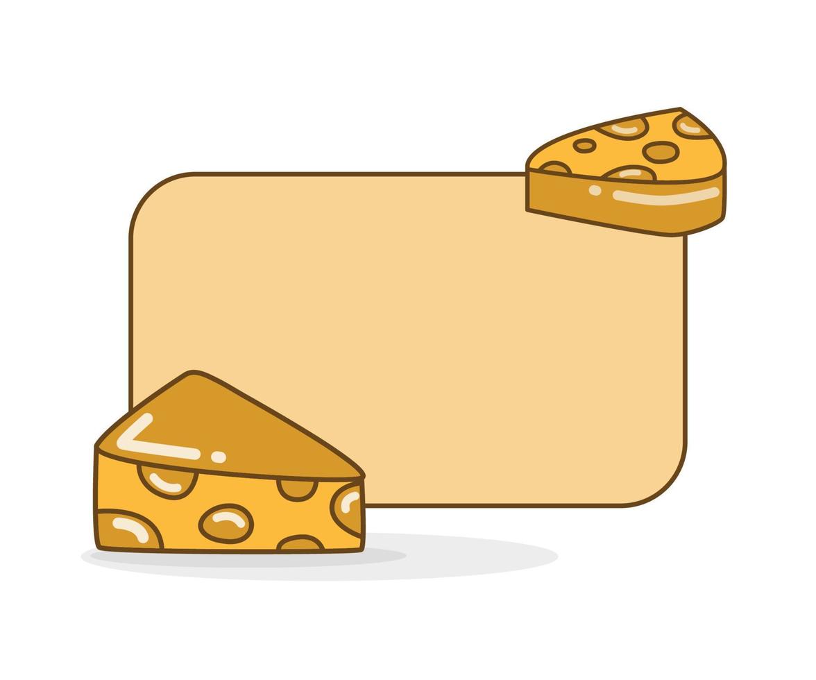 nota de memo en blanco con ilustración de icono de queso vector