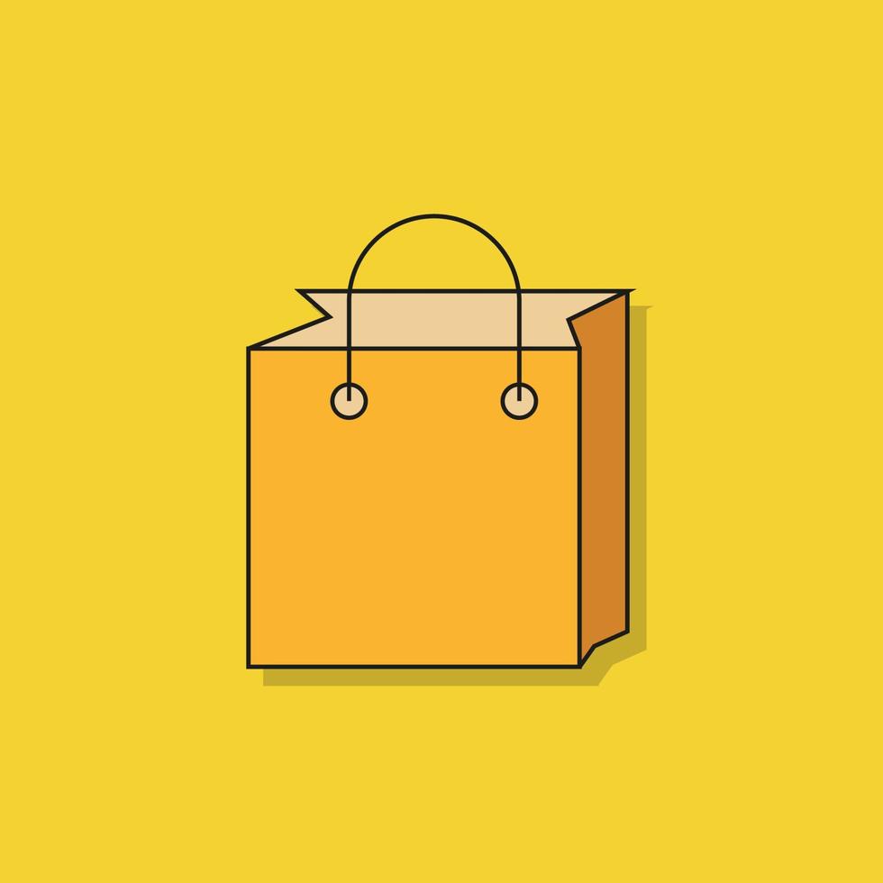 shopping bag icon on yellow background vector