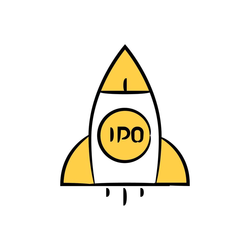 ipo rocket icon illustration vector