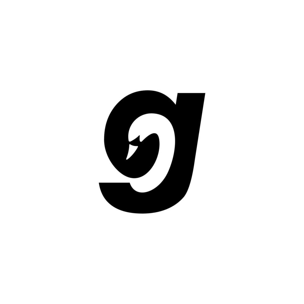 letter g with swan icon logo vector