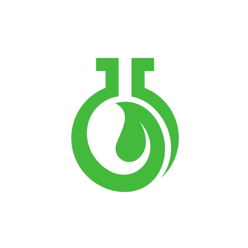 Test tube with leaf Icon Vector Illustration on the white background.