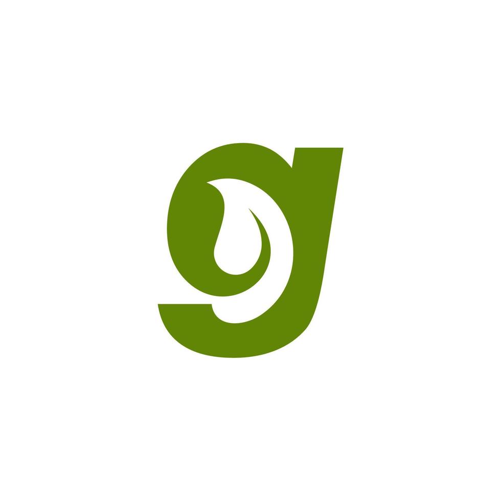 letter g with leaf icon logo vector
