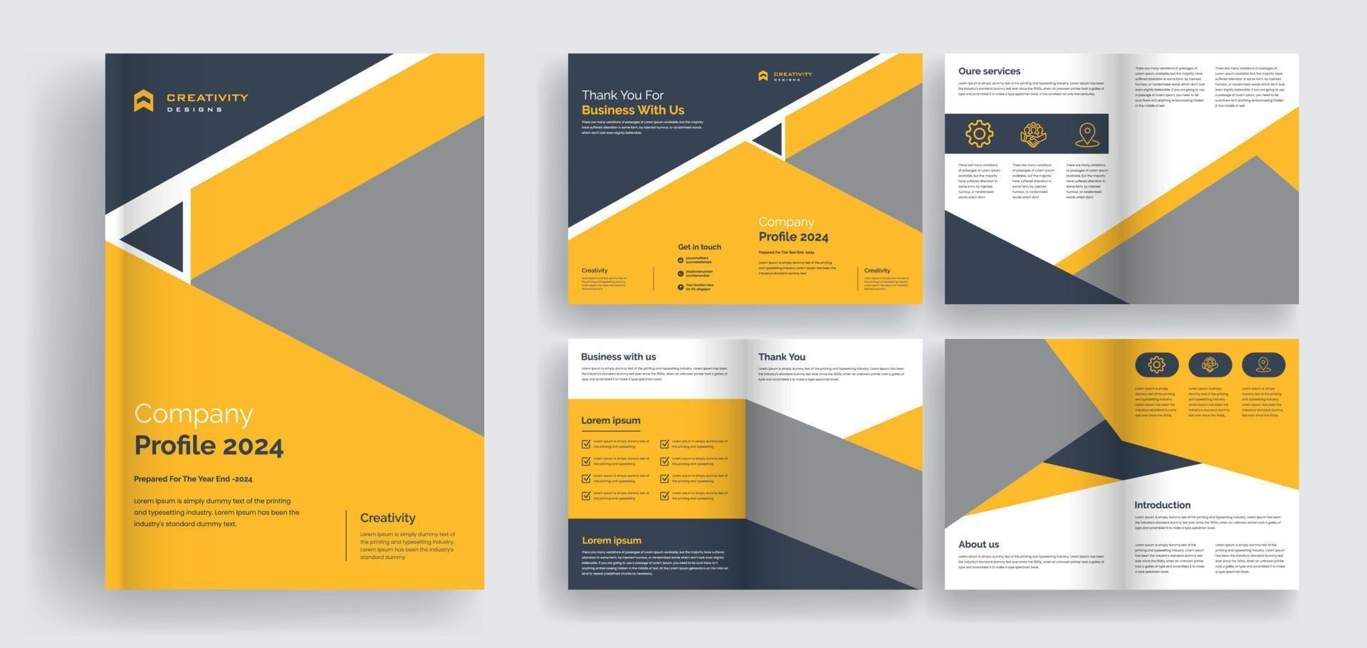 Company profile business brochure design template vector
