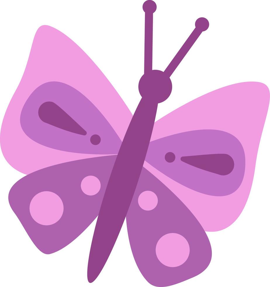 ilustración brillante de una mariposa morada sobre un fondo blanco, ilustración vectorial, idea de logotipo, páginas para colorear, revistas, impresión en ropa, publicidad, marketing. hermosa ilustración de mariposa. vector